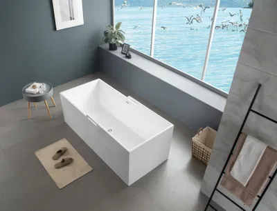 Baignoire autoportante en acrylique blanc mat et blanc brillant, sans couture, pour salles de bains