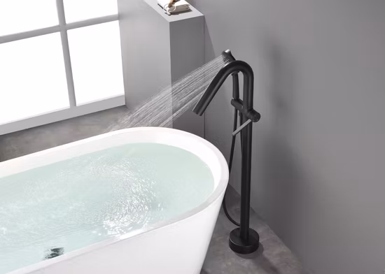 Baignoire autoportante en acrylique blanc mat et blanc brillant, sans couture, pour salles de bains